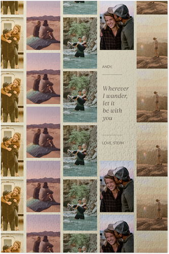 Photo Reel Collage Puzzle, Puzzle Board, 1014 pieces, Rectangle, Puzzle, Beige, khaki