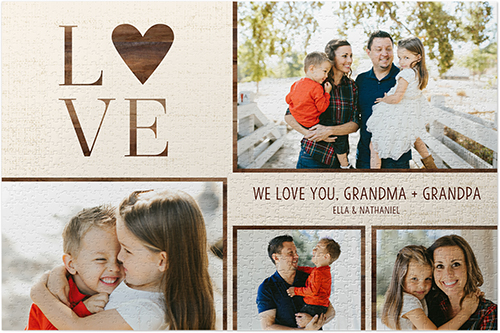 Love Burlap Puzzle, Puzzle Board, 1014 pieces, Rectangle Ornament, Puzzle, Brown