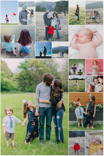 Collage Square Portrait Puzzle, Puzzle Board, 1014 pieces, Rectangle, Puzzle, Multicolor, multi