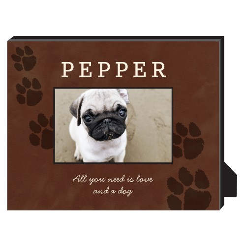 Paws Personalized Frame, - No photo insert, 8x10, Brown