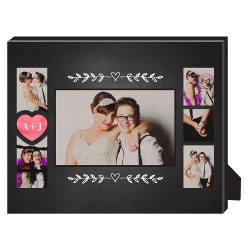 Chalkboard Heart Personalized Frame, - No photo insert, 8x10, White