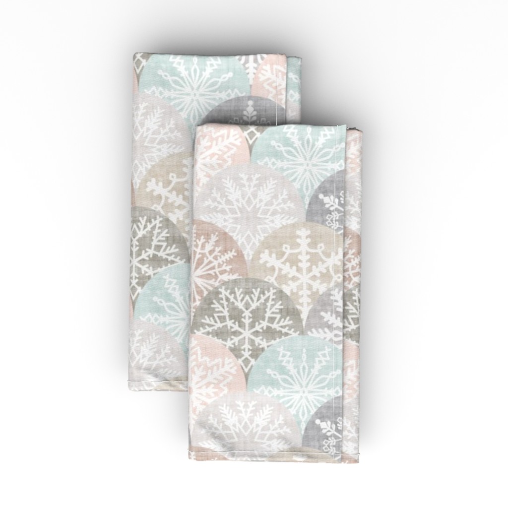 Winter Snowflake Scales - Neutral Cloth Napkin | Shutterfly