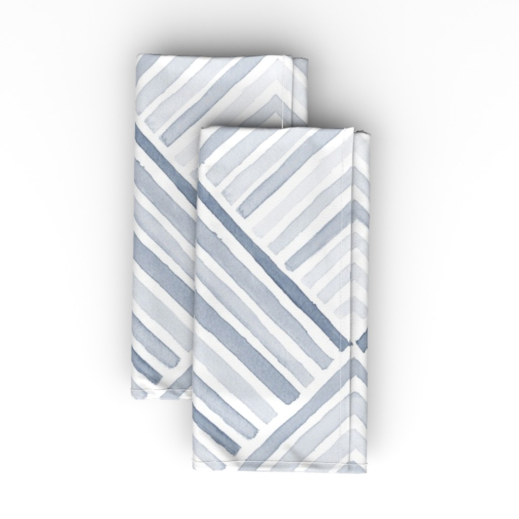 Seaside Coolscape Watercolors - Blue Gray Cloth Napkin, Longleaf Sateen Grand, Gray