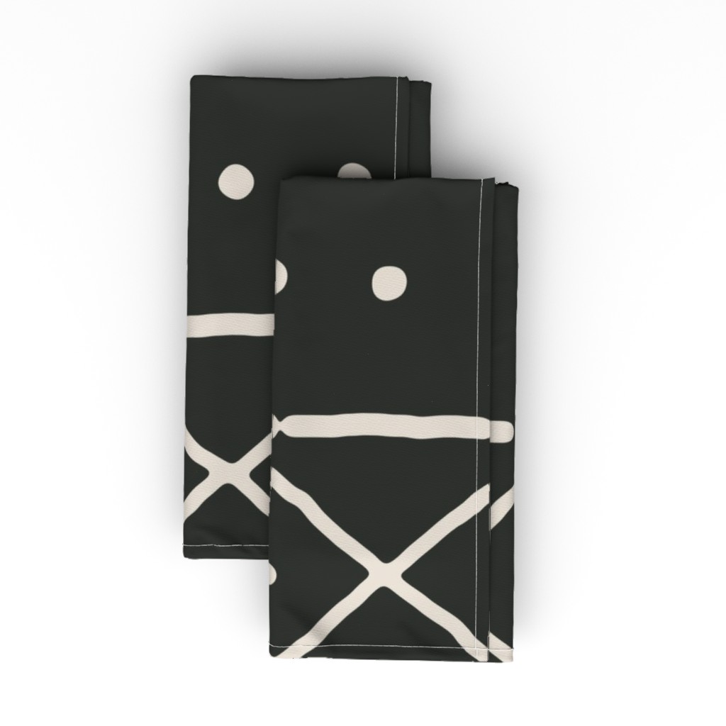 Mudcloth - Bone on Black Cloth Napkin | Shutterfly