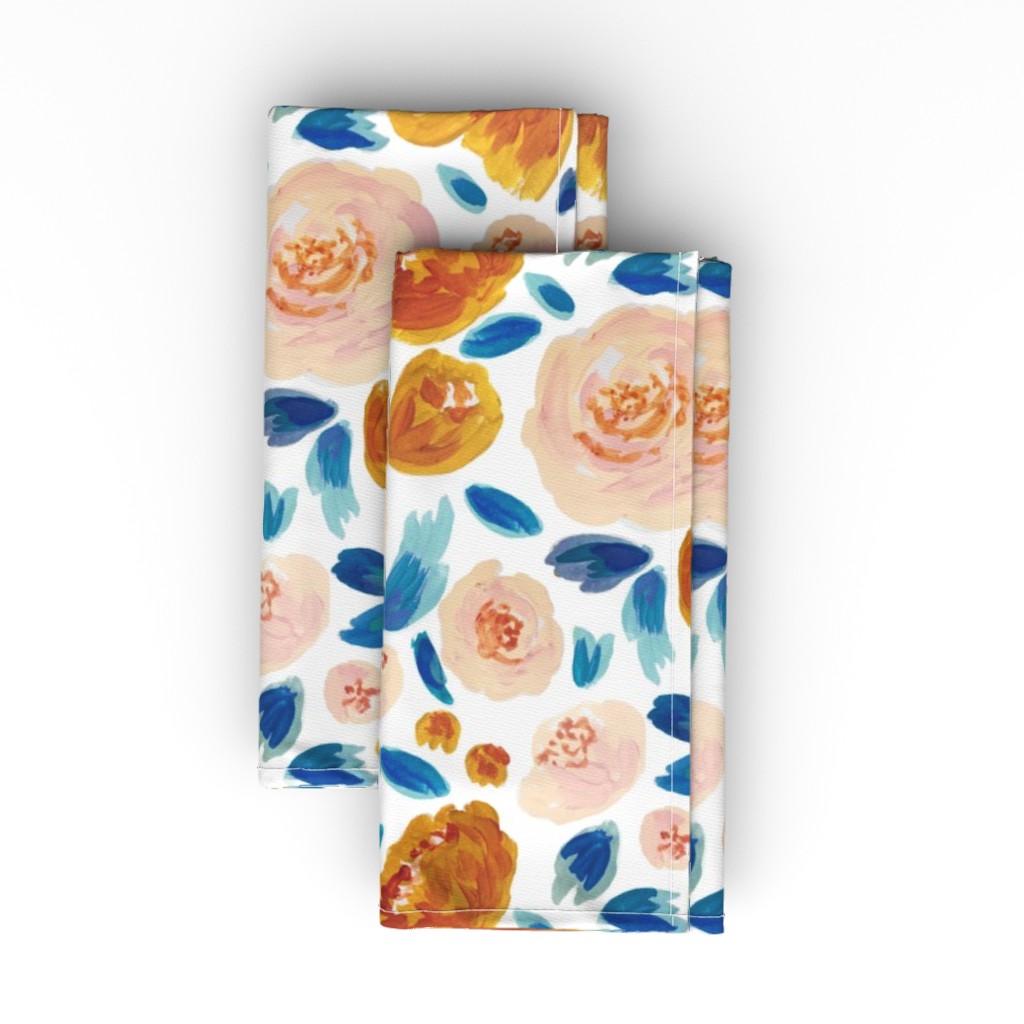 Indy Blooms - Multi Cloth Napkin, Longleaf Sateen Grand, Multicolor