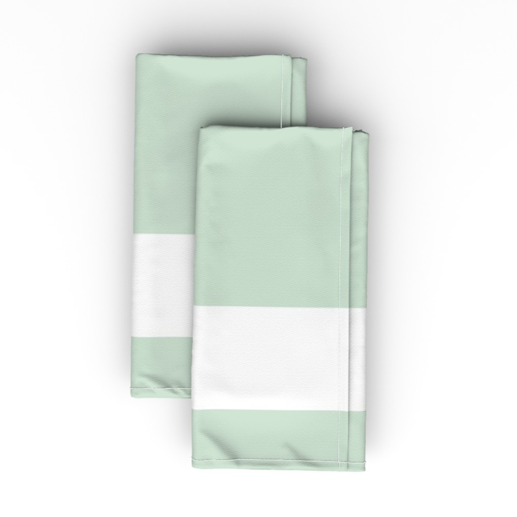 Wide Stripe - Green Cloth Napkin, Longleaf Sateen Grand, Green