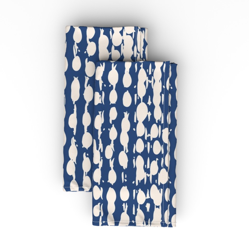 Shibori Vertical - Blue Cloth Napkin, Longleaf Sateen Grand, Blue