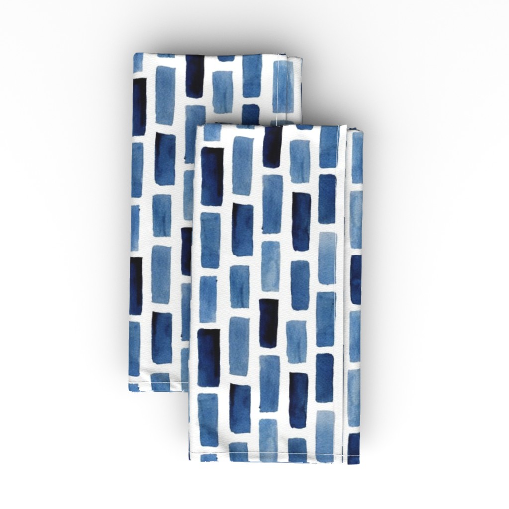Vertical Tile - Blue Cloth Napkin, Longleaf Sateen Grand, Blue