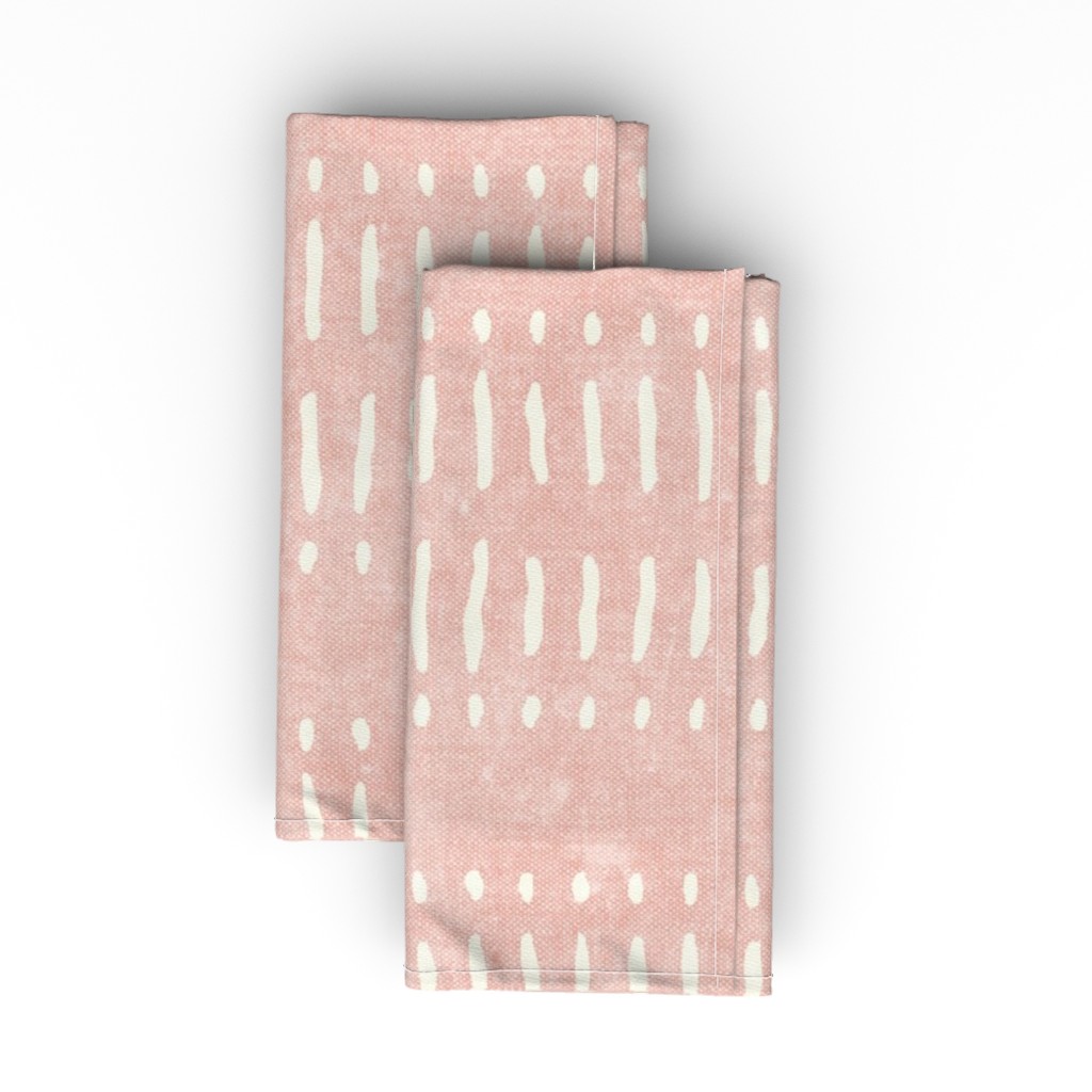 Dash Dot Stripes Cloth Napkin, Longleaf Sateen Grand, Pink