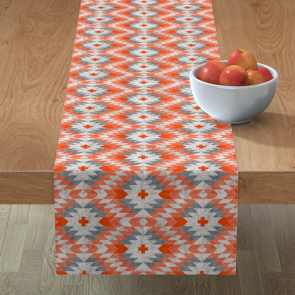 Native Summer - Orange Table Runner, 108x16, Orange
