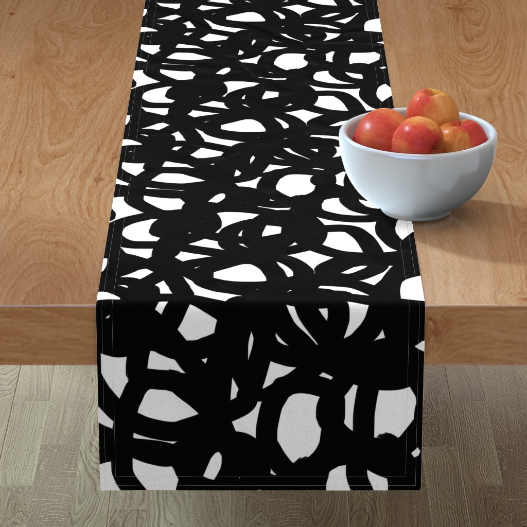 Freestyle - Black Table Runner, 108x16, Black