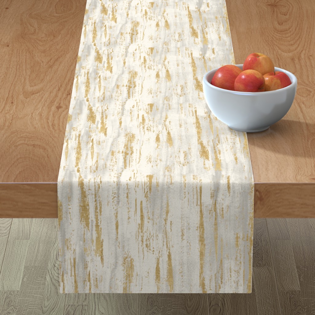 painted texture birch table runner