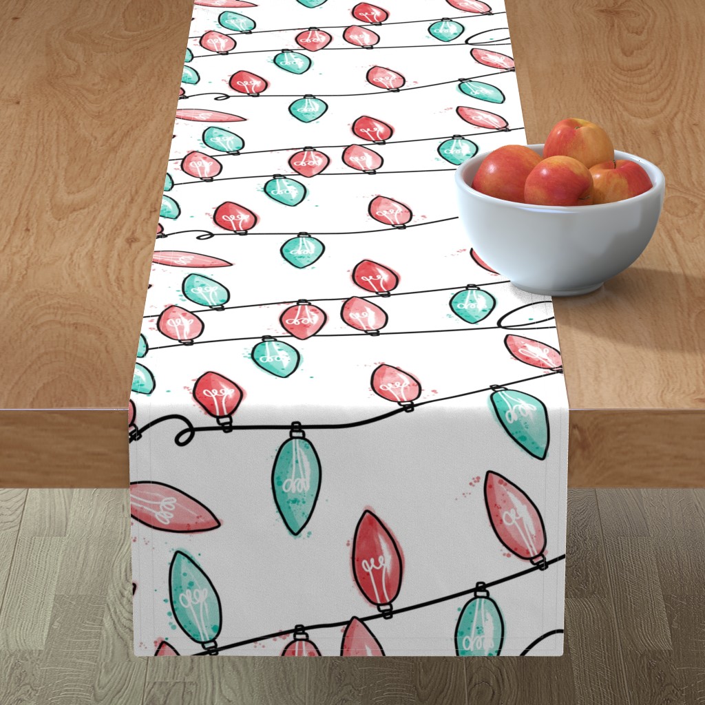 Christmas Lights Red & Green Table Runner Shutterfly