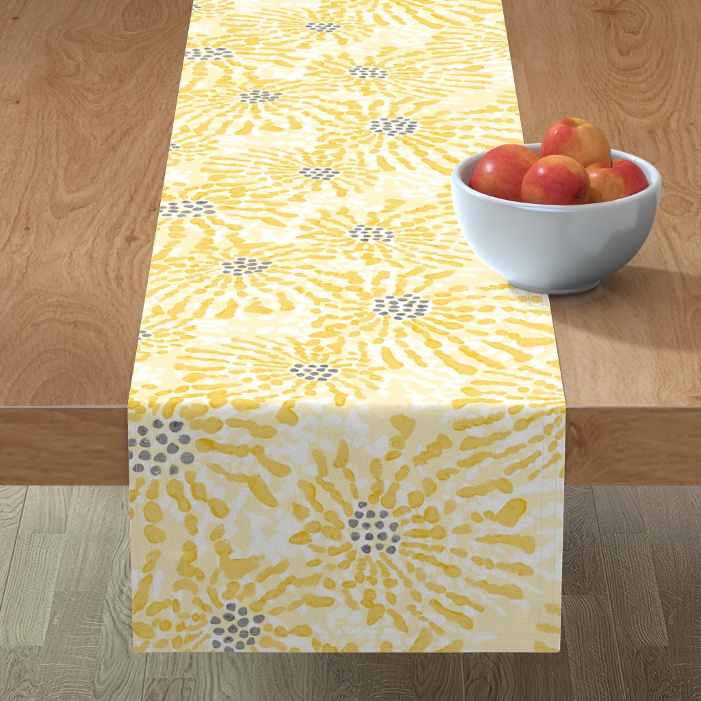 Chandelier Florals - Yellow Table Runner, 72x16, Yellow
