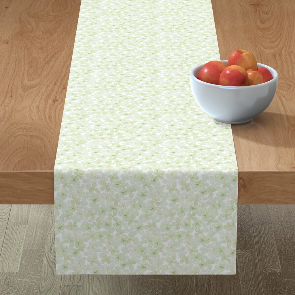 Hydrangea - Green Table Runner, 72x16, Green