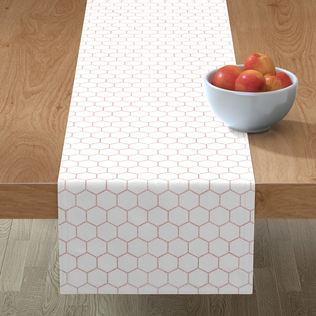 Hexagon Tile Table Runner, 72x16, Pink