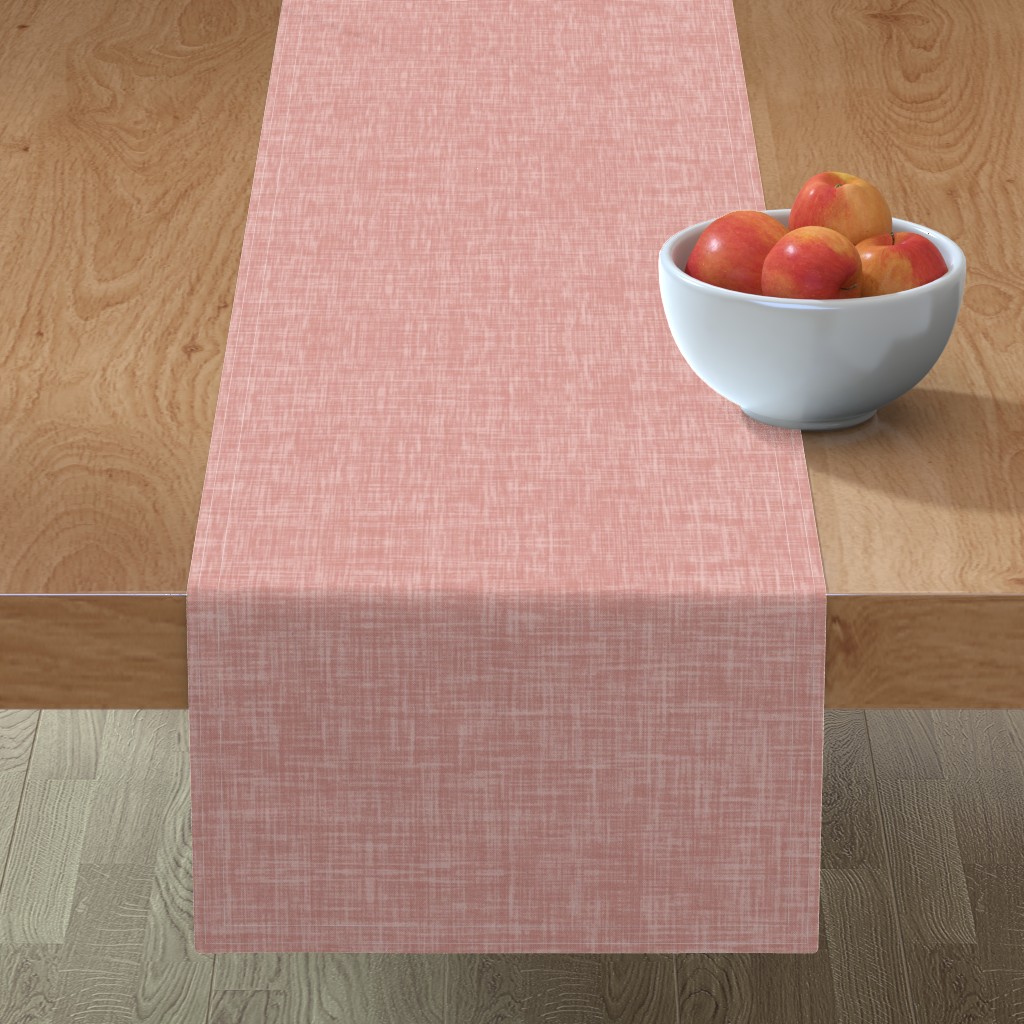 Vintage Linen Table Runner, 72x16, Pink