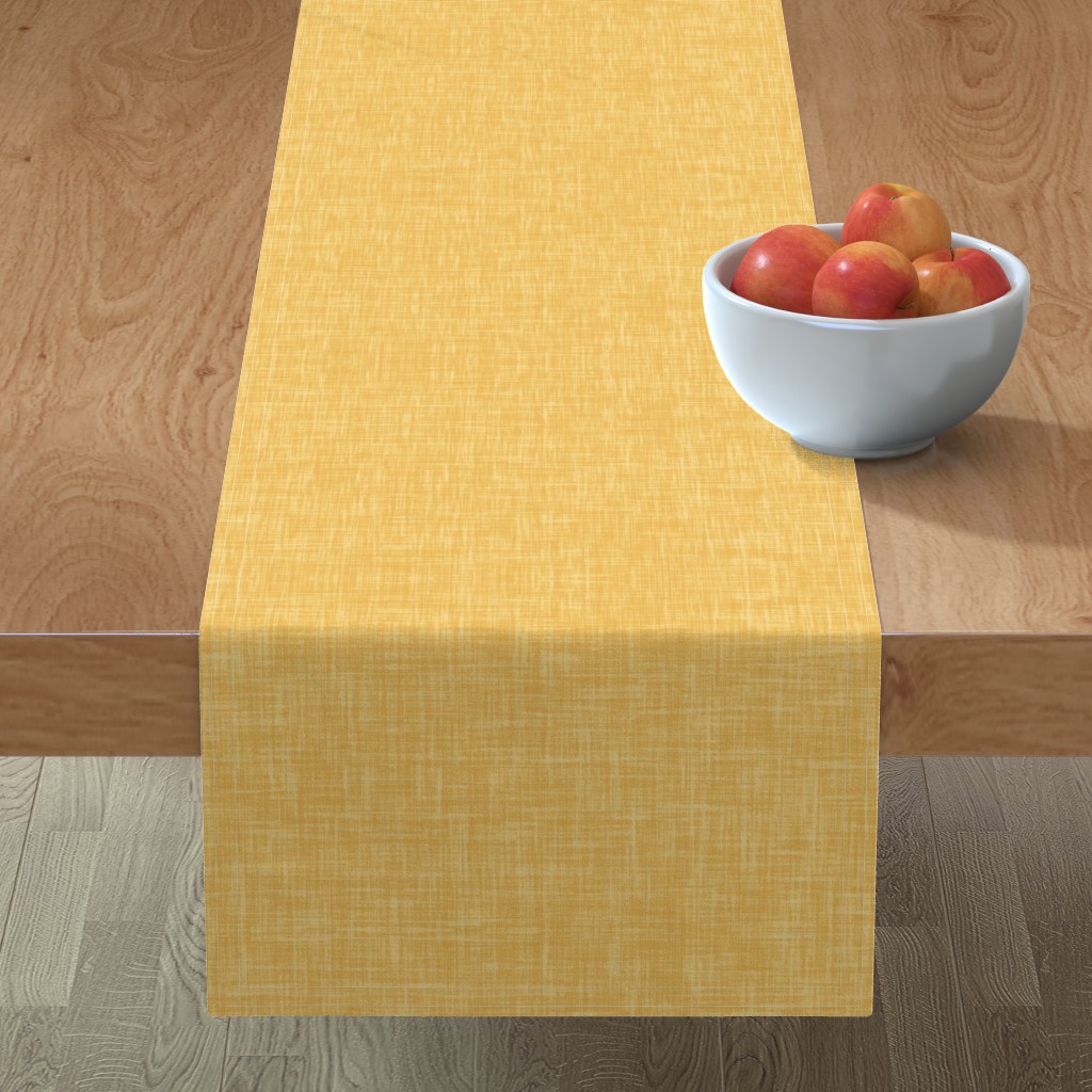 Vintage Linen Table Runner, 72x16, Yellow