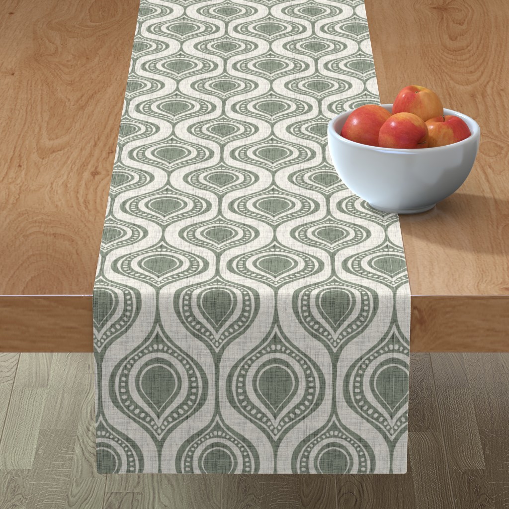 Relic - Green Table Runner, 90x16, Green