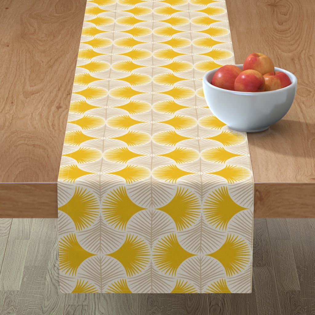 Tropical Geometry Table Runner, 90x16, Yellow