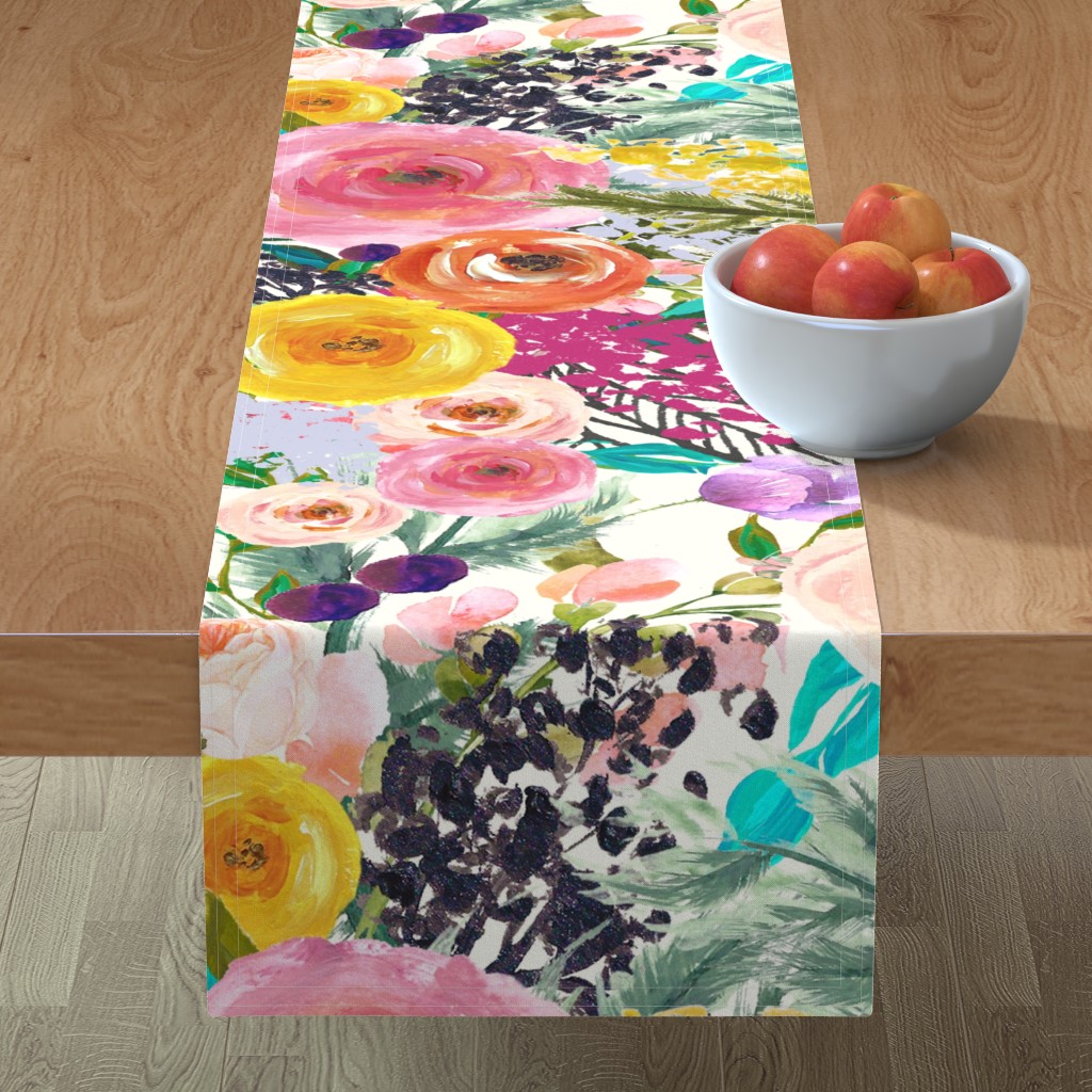 Autumn Blooms - Bright Table Runner, 90x16, Multicolor