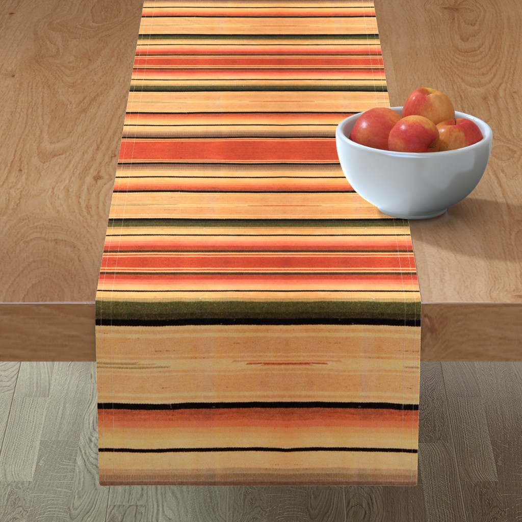 Saltillo Stripe - Orange Table Runner, 90x16, Orange