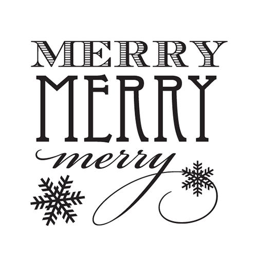 Very Merry Flakes Self-Inking Rubber Stamps, Black