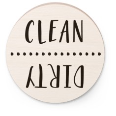 clean dirty wooden magnet