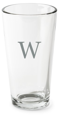 Classic Monogram Series Pint Glass, Etched Pint, Set of 1, White