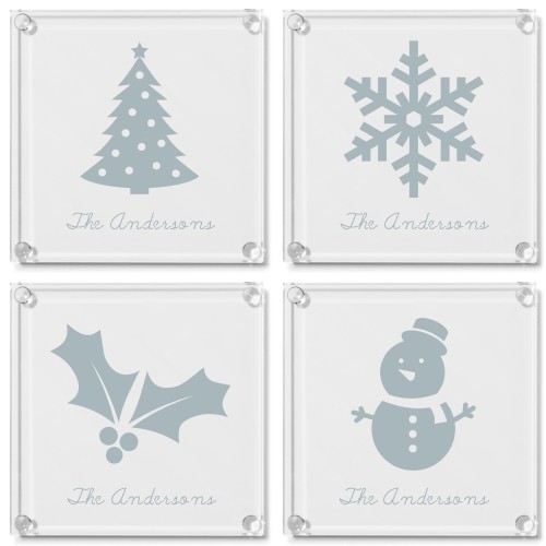 glass christmas coasters