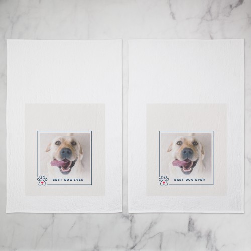 Best In Show Best Dog Ever Tea Towel, Set of 2, Beige, wheat