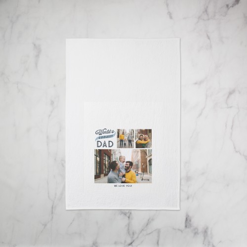 World's Coolest Tea Towel, Set of 1, Blue, celeste