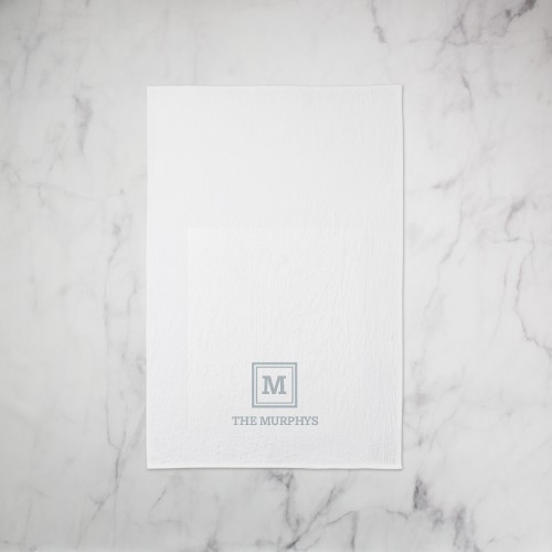 Keyline Monogram Tea Towel, Set of 1, Gray, cement