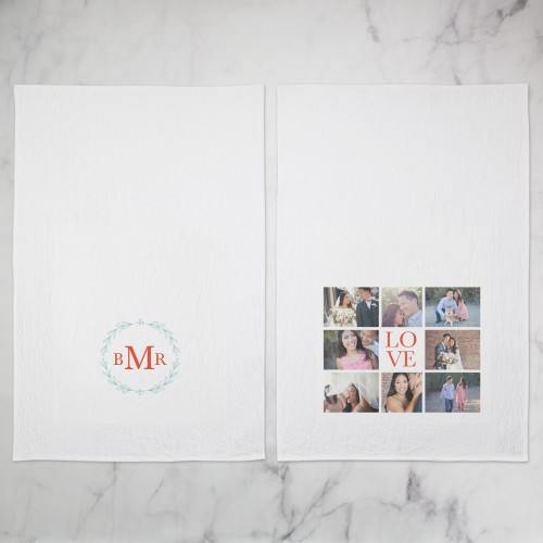 Foliage Set Tea Towel, Set of 2, Blue, frost