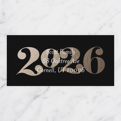 Strong Year Address Label, Black, Address Label, Matte, Black