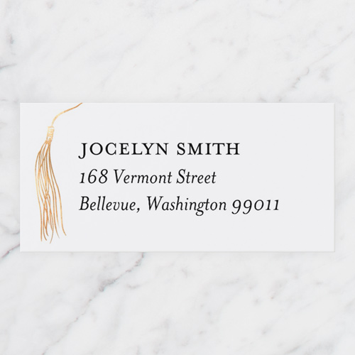 Drawn Tassel Address Label, Blue, Address Label, Matte