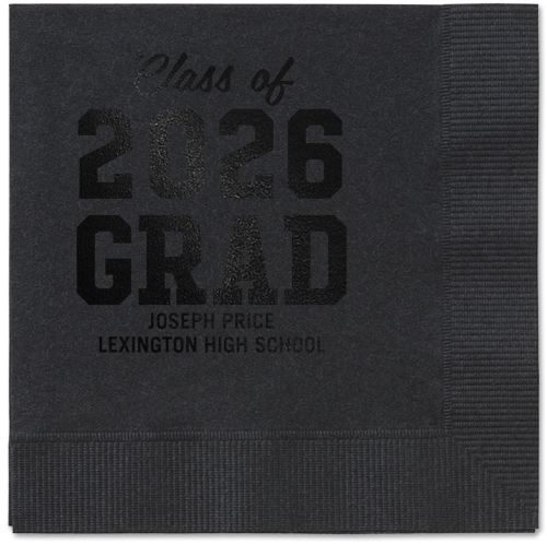 Collegiate Celebration Napkin, Black, Black, black