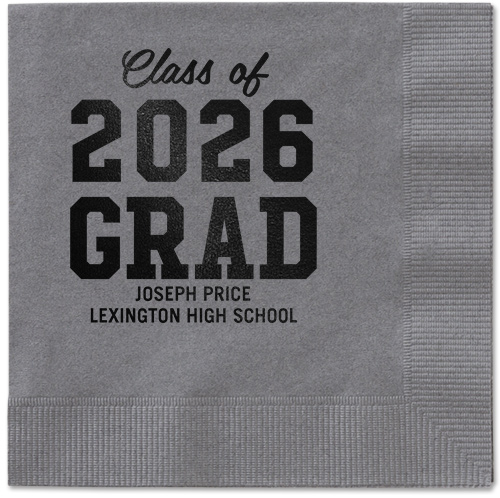 Collegiate Celebration Napkin, Black, Pewter, black
