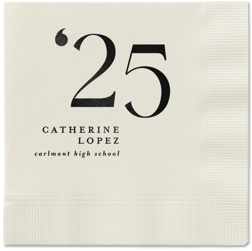 Slanted Style Napkin, Black, Ecru