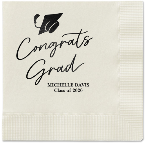 Party Cap Napkin, Black, Ecru, black