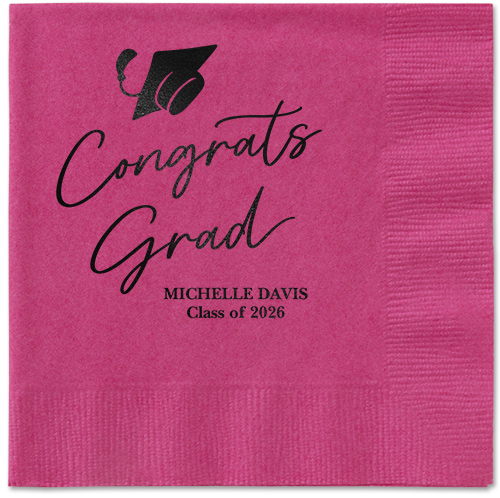 Party Cap Napkin, Black, Magenta, black