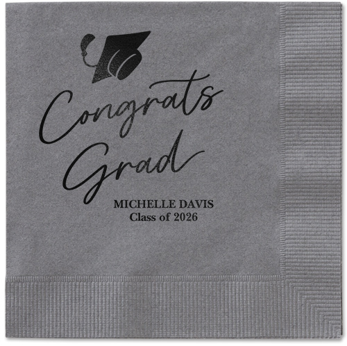 Party Cap Napkin, Black, Pewter, black