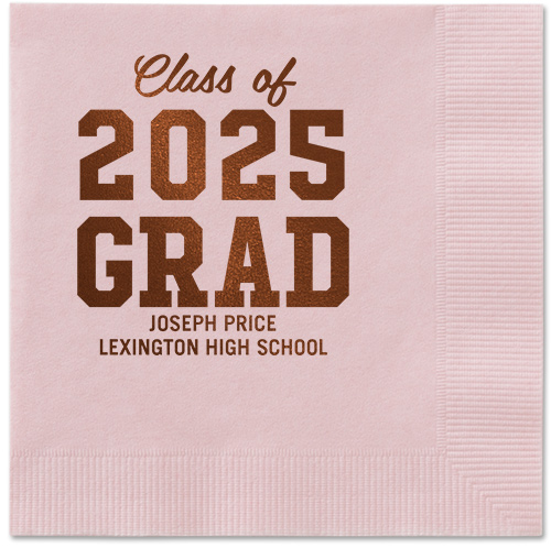 Collegiate Celebration Napkin, Brown, Blush
