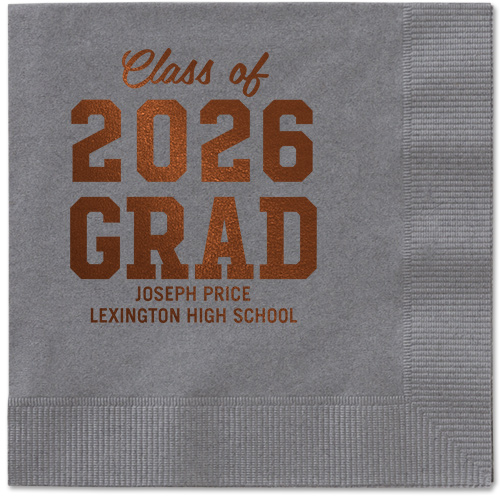 Collegiate Celebration Napkin, Brown, Pewter, mocha