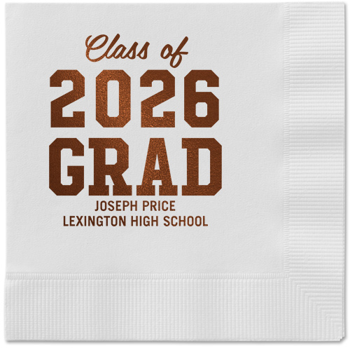 Collegiate Celebration Napkin, Brown, White, mocha