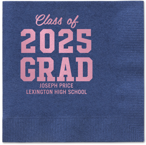 Collegiate Celebration Napkin, Pink, Navy