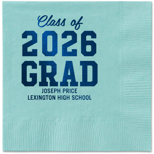 Collegiate Celebration Napkin, Blue, Aqua, midnight