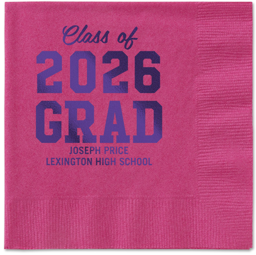 Collegiate Celebration Napkin, Purple, Magenta, purple
