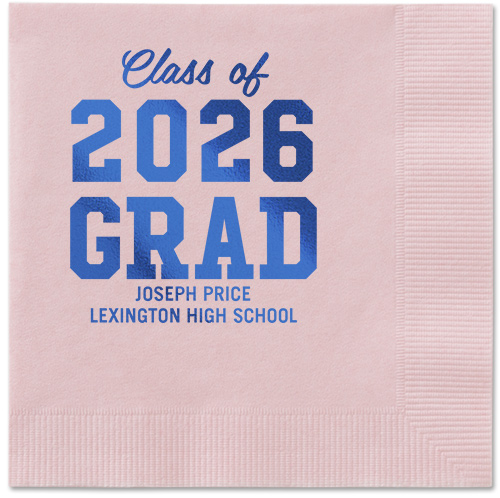 Collegiate Celebration Napkin, Blue, Blush, royal