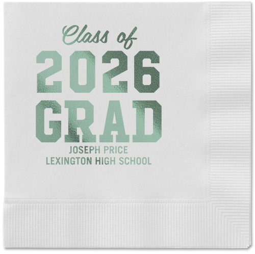 Collegiate Celebration Napkin, Green, White, sage